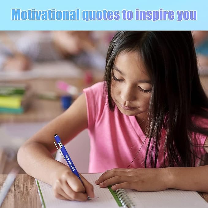 20 Pcs Inspirational Pens - Motivational Ballpoint Pens Bulk with quotes Stylus Tip Gifts for School Office Supplies Black Ink
