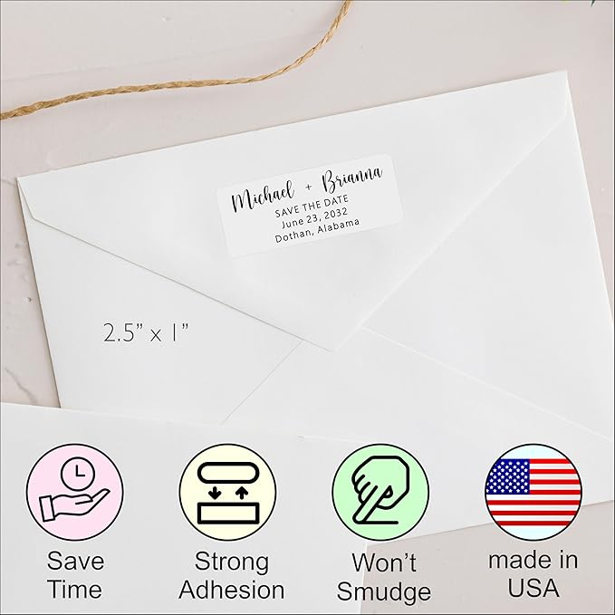 White Address Labels - Personalized Return Address Labels, Mailing and Shipping Stickers for Envelopes, Packages, Business, Home Use (Chic Script)-DeskLoop Office