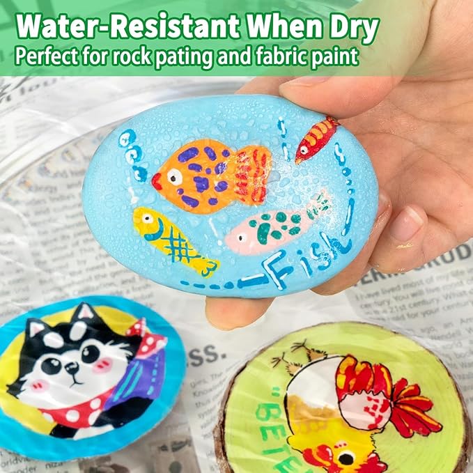 Acrylic Paint Markers Paint Pens, 36 Colors Dual Tip Direct Liquid Acrylic Markers with Automatic Ink Control System, Fine & Brush Tip Art Supplies for Rock Painting, Wood, Stone, Fabrics, DIY Craft-DeskLoop Office