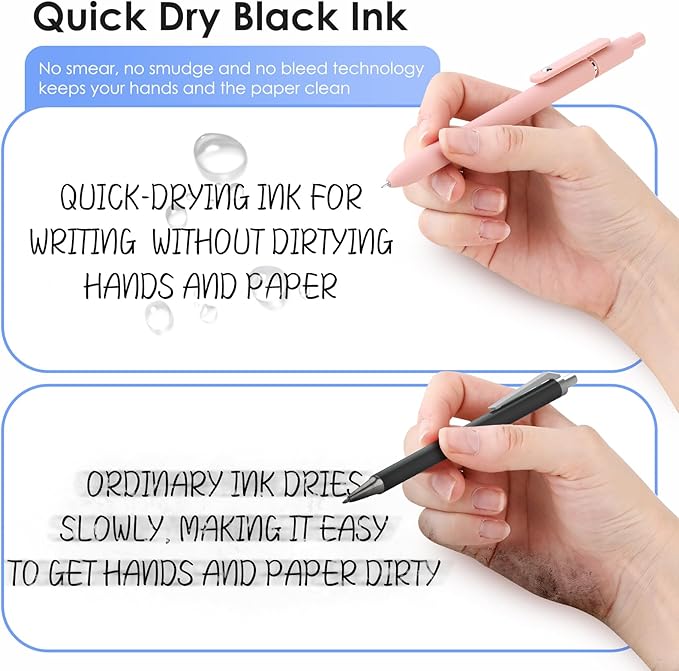 Gel Pens, 10PCS 0.7mm Gel Pens Black Ink Fine Point Smooth Writing Pens, High-End Series Ballpoint for School Office Supplies, Easter Basket Essentials, Easter Gifts for Men Women Student (Gradient)-DeskLoop Office
