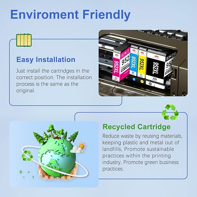 Toner Kingdom Ink Cartridges Remanufactured for HP 952 XL Ink Cartridge Combo Pack Work for HP OfficeJet 8702 OfficeJet Pro 7720 7740 8210 8710 8720 8730 8740 Series (4 Pack Black Cyan Yellow Magenta)-DeskLoop Office