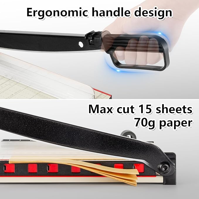 WORKLION Guillotine Paper Cutter A4 – Heavy Duty Paper Trimmer with Safety Guard,15 Sheets Capacity, Precision Guillotine Cutter for Cutting Paper, Card,Photos,Vinyl and More with Ease.-DeskLoop Office