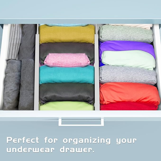 FJO 4 Pack Adjustable Bamboo Drawer Dividers - 11.8" - 17" Expandable Drawer Separators for Kitchen, Utensils, Clothes, Bedroom, Dresser, Bathroom (White)-DeskLoop Office