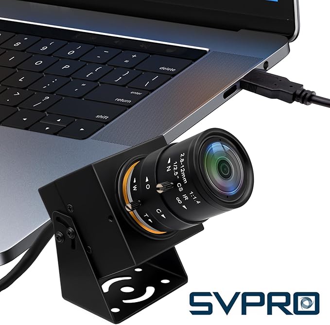SVPRO Global Shutter USB Camera - 1200P 90FPS High Speed with 2.8-12mm Zoom Lens, Manual Focus Close-up Webcam for Golf Swing, Industrial Camera - USB Plug and Play-DeskLoop Office