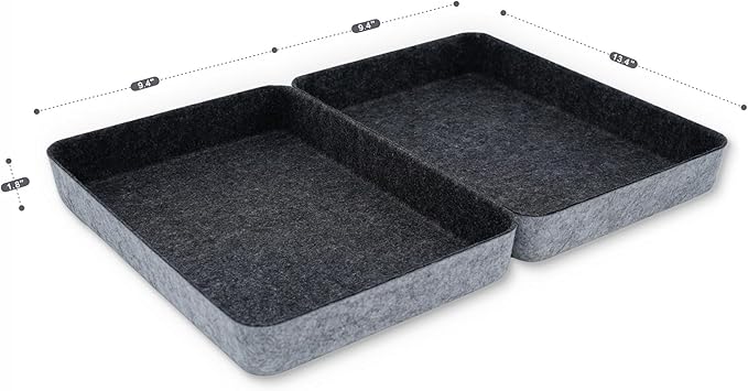 Welaxy 2-piece Office desk drawer organizer tray letter-size documents paper book file Folder Holder storage bins ( Charcoal )-DeskLoop Office