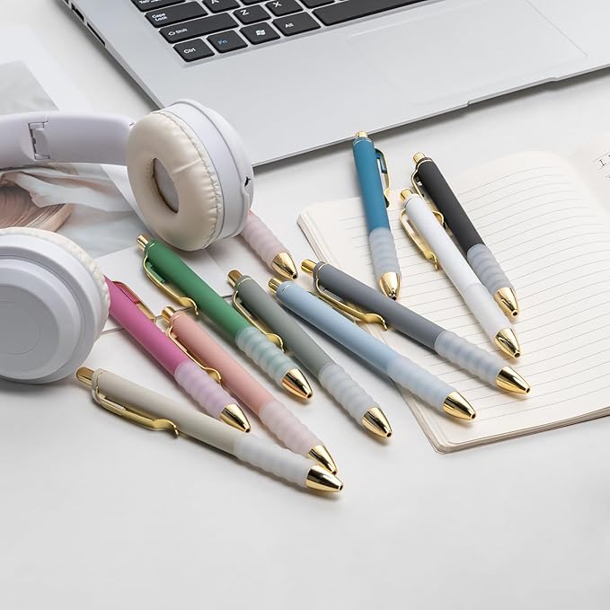 Linbsunne Gel Pens Black Ink Pen 0.5mm fine Point Pens Smooth Writing Retractable Office Supplies (18-count)-DeskLoop Office