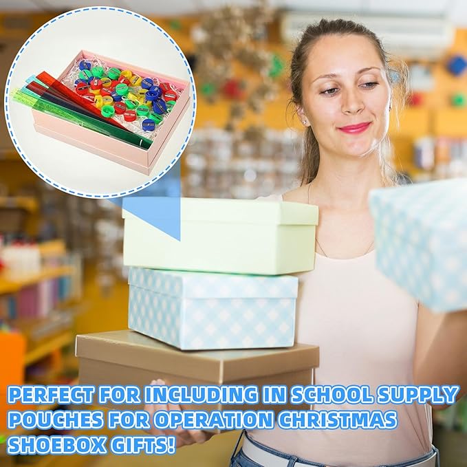 100 Pcs Plastic Rulers and 100 Pcs Mini Round Manual Pencil Sharpener Bulk, 4 Assorted Colors Pocket Sized Pencil Sharpeners Colorful Straight Ruler Back to School Supplies for Kids (Classic,12 Inch)-DeskLoop Office