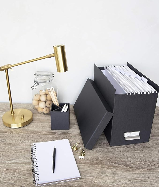 Bigso John Fiberboard Label Frame Desktop File Storage Box - Image 9