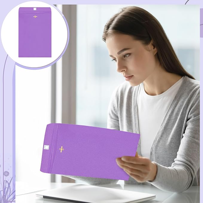 Geyee 100 Pcs Clasp Manilla Envelopes 6 x 9 Inch Gummed Colored Envelopes - Image 6