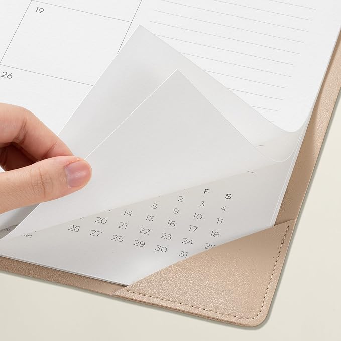 Desk Calendar 2025-2026 with Desktop Mat, Cabbrix Large Desk Pad Calendar 22 x 17 Inch Cover 12 Months Runs From July 2025 to June 2026, Floral Design Calendar 2025 for Home School and Office (Apricot)-DeskLoop Office