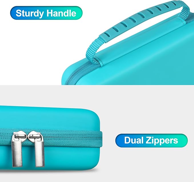 BOVKE Graphing Calculator Carrying Case for Texas Instruments TI-Nspire CX II CAS/CX II/CX/CX CAS Calculator and More - Mesh Pocket for USB Cables and Other School Supplies, Turquoise-DeskLoop Office