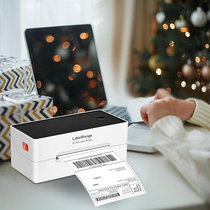 Ecommerce Label Printer 4x6, Bluetooth Thermal Shipping Label Printer, Compatible with Android&iOS and Windows, Support Amazon, Ebay, Shopify, Etsy, Whatnot, USPS, Pirate Ship, Shippo-DeskLoop Office