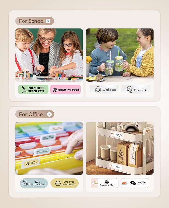 NIIMBOT Label Maker Machine Bluetooth Label Printer for School Home Office Organization, Wireless Mini Labeler D110 Upgraded Version, Label Machine with Label, White-DeskLoop Office