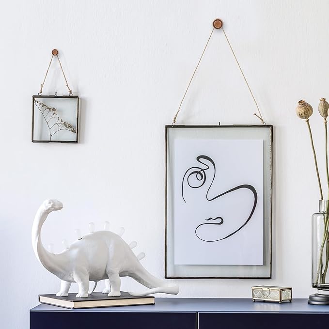 Ferraycle 40 Piece Double Headed Picture Hangers Nails 4 Size Long Thumb Tacks for Wall Hanging Decorative Nails Push Pins Picture Hooks for Drywall Photo Decor, 10/20/ 30/ 50lb(Red Antique)-DeskLoop Office