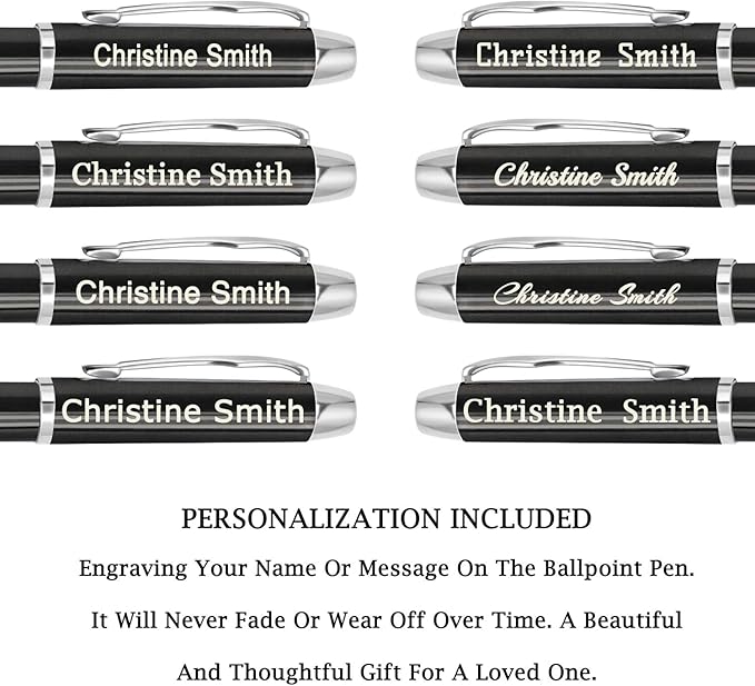 Amlion Personalized Pens Custom Engraved Pen with Name, Refillable Medium Refill, Personalized Gifts for Men Women-DeskLoop Office