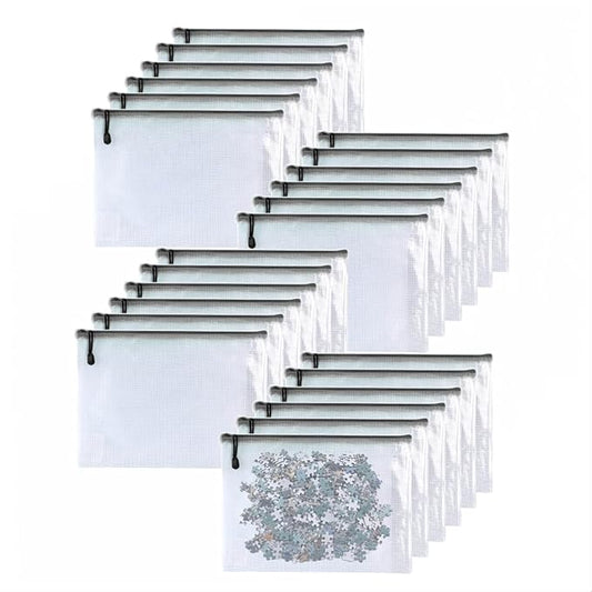 Oaimyy-6 * 8 inches-Mesh Zipper Pouch, Plastic Zip File Folders for Organizing,Office Supplies,Travel,Home Storage-Black-DeskLoop Office