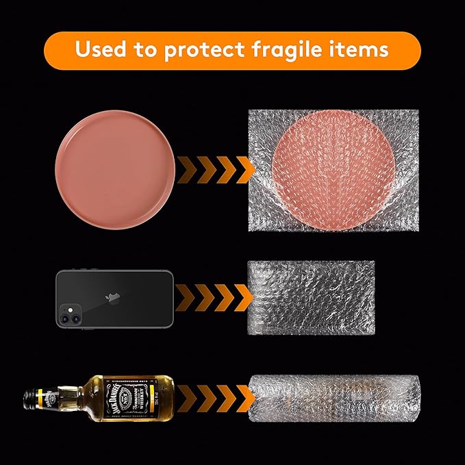 100PCS Clear Bubble Pouches Wrap Bags, 8 x 12 Inch Bubble Out Bag Pouch for Packing & Shipping, Double Layer Bubble Cushion Wrap Bags Protective Bubble Pouches Bags for Moving and Storage-DeskLoop Office