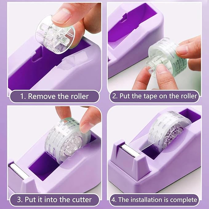 Purple Desk Accessories, Pink Office Supplies Set with Stapler, Tape Dispenser, Staple Remover, Pen Holder, Scissor, Binder/Paper Clips, Ballpoint Pen, Clear Tape and 1000pcs Staples-DeskLoop Office