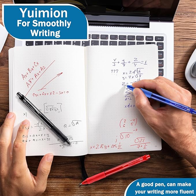 8 Pcs Retractable Gel Pens Fine Point (0.5mm) Rollerball Pens for Smooth Writing (Black&Red&Blue Ink) for Women Men Journaling School and Office Supplies Use…-DeskLoop Office