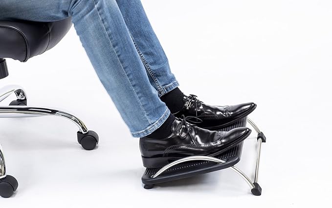 Mount-It! Tilting Footrest Under Desk | Ergonomic Office Foot Rest Adjustable | Computer Desk Foot Support | Large Platform Elevated Office Footrest-DeskLoop Office