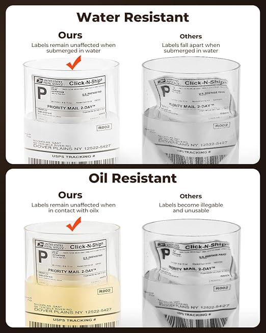 MUNBYN 4"x6" Direct Thermal Shipping Labels, Durable Waterproof, Oil-Proof, Scratch-Proof, Alcohol-Resistant, Tear-Resistant Label Paper for Thermal Printers, Packages, and Logistics, 380 Sheets/Roll-DeskLoop Office