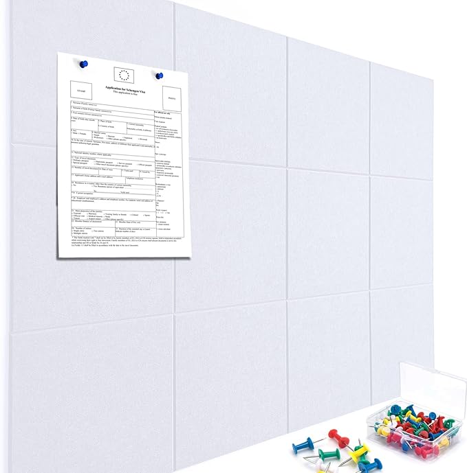 Cork Boards for Walls 48" x 36" Felt Board Alternative, 12 Pack Felt Wall Tiles Bulletin Board, Large Cork Board for Office Pin Board Tack Board Cork Boards-DeskLoop Office