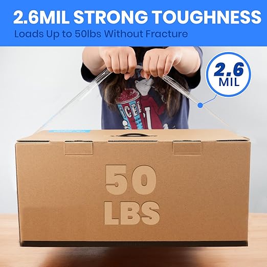 ADHES Packing Tape Shipping Tape Packaging Tape for Moving Boxes Heavy Duty Clear, 50M Length 4.8cm Width,2.6Mil Thickness-DeskLoop Office