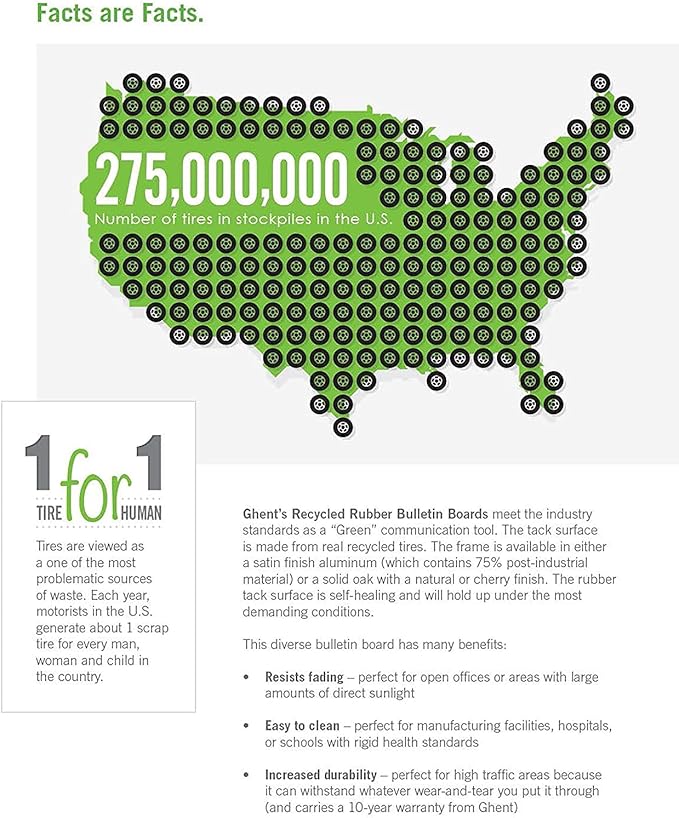 Ghent 48" x 72" 3-Door indoor Enclosed Recycled Rubber Bulletin Board, Shatter Resistant, with Lock, Satin Aluminum Frame,Confetti (PA346TR-CF),Made in the USA-DeskLoop Office