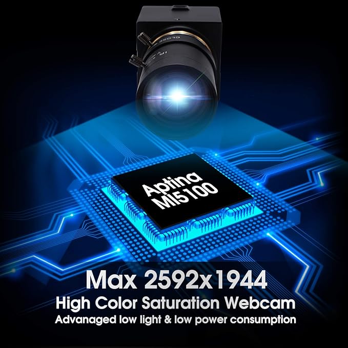 SVPRO 10X Optical Zoom USB Camera with 5-50mm Manual Lens, HD Webcam 5MP Portable Video Camera with Aptina MI5100 Sensor,Desktop Computer Camera for Online Class/Video Conference-DeskLoop Office