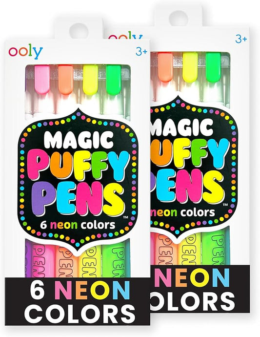 Ooly Puffy Paint Neon Gel Pens 2 Pack (12 Pens), 3D Foam Texture Painting Magic Puffy Pen, Creative and Fun Pens for Kids Arts and Crafts Drawing Supplies-DeskLoop Office