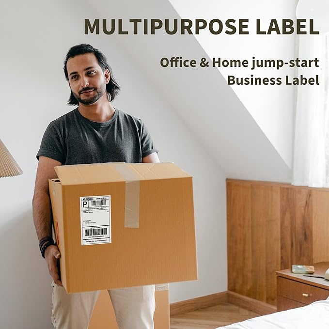 L LIKED 3000 Fanfold 4" x 6" Direct Thermal Labels, with Perforated line for Thermal Printers - Compatible with Zebra & Rollo Printer (4" x 6" - 3000 Labels)-DeskLoop Office