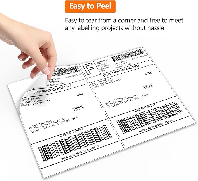 1000 Half Sheet Self Adhesive Shipping Labels, 8.5" x 5.5" Address Labels for Laser & Inkjet Printers(1000 labels-500 Sheet)-DeskLoop Office