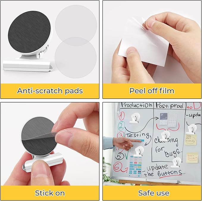 20 Pack Refrigerator Magnets, White Magnetic Clips Whiteboard Magnets, Magnet Clips Heavy Duty Fridge Magnets for Photo Displays, Home, Office, Classroom-DeskLoop Office