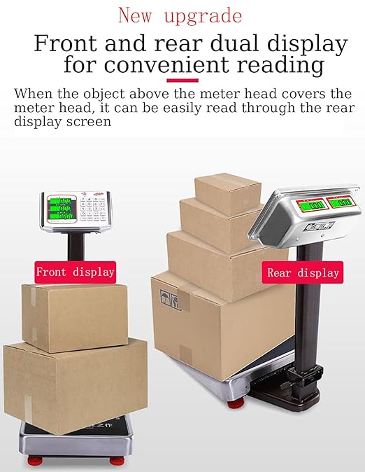 Industrial Platform Scale 660lb Floor Weight Computing Postal Scale Digital Large Scale LB/KG Perfect Foldable for Postal Luggage Shipping Mailing Weighing Double-Sided Display-DeskLoop Office