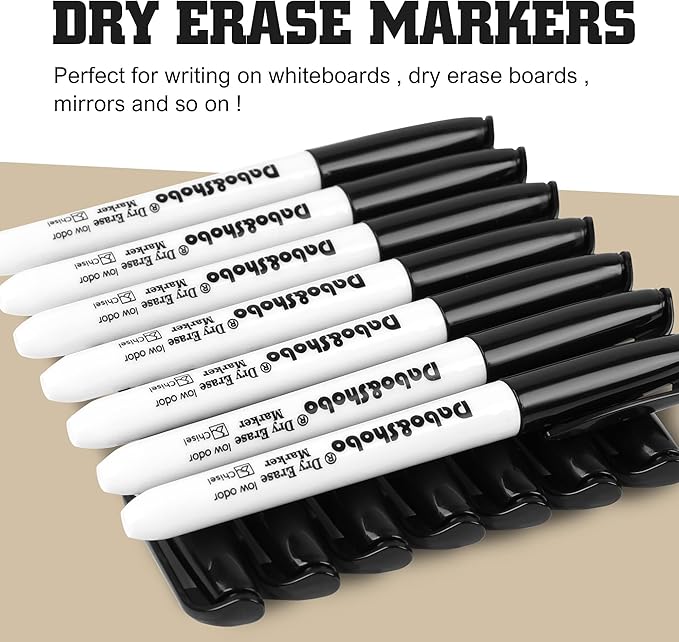 Dabo&Shobo Dry Erase Markers Bulk, 120 Count Black Whiteboard Markers, Low Odor Dry Erase Markers, Chisel Tip, Suitable for School, Office, or Home-DeskLoop Office