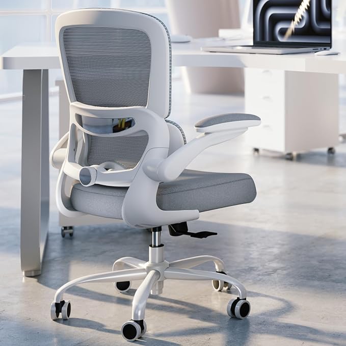TRALT Office Chair - Ergonomic Desk Chair with Adjustable Lumbar Support, Mesh Computer Chair, Executive Chairs for Home Office Comfortable Lumbar Support (White)-DeskLoop Office