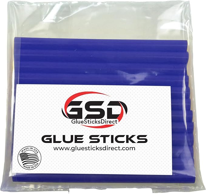 Mini Size Hot Melt Glue Sticks for Glue Gun - Bulk 4in Dark Blue Glue Sticks - Great for Art Craft Repairs & Compatible w/Most Glue Guns - 5/16" X 4" (24 Sticks) - Made in USA-DeskLoop Office