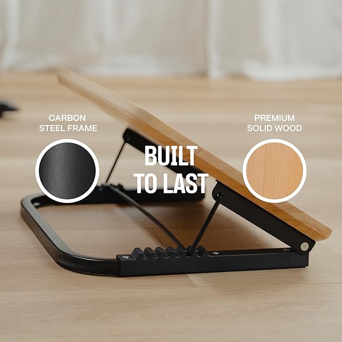 Adjustable Under Desk Foot Stool - Ergonomic Foot Rest with 7 Angles - Walnut-DeskLoop Office