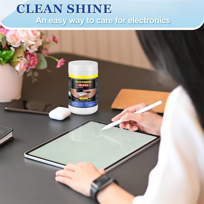 4 Pack 240 Count Electronic Wipes Screen Cleaner Wipes for Computer Laptop Monitor Lens Phone TV Screens Keyboard Cleaning-DeskLoop Office