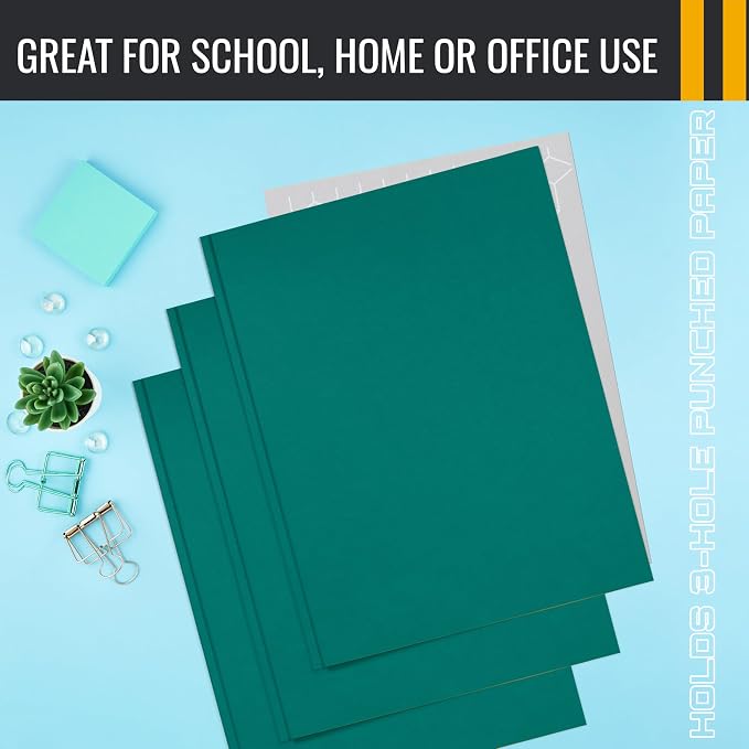 Better Office Products Teal Paper 2 Pocket Folders - Image 6