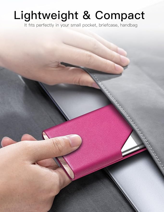 Padike Business Card Holder, Upgraded Leather Business Card Case Pocket Card - Image 6