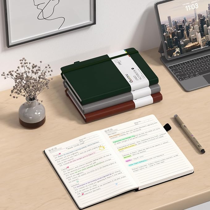 Oucaru Lined Journal Notebook, 2 Pack, 180 Pages, A5 Journals - Image 7