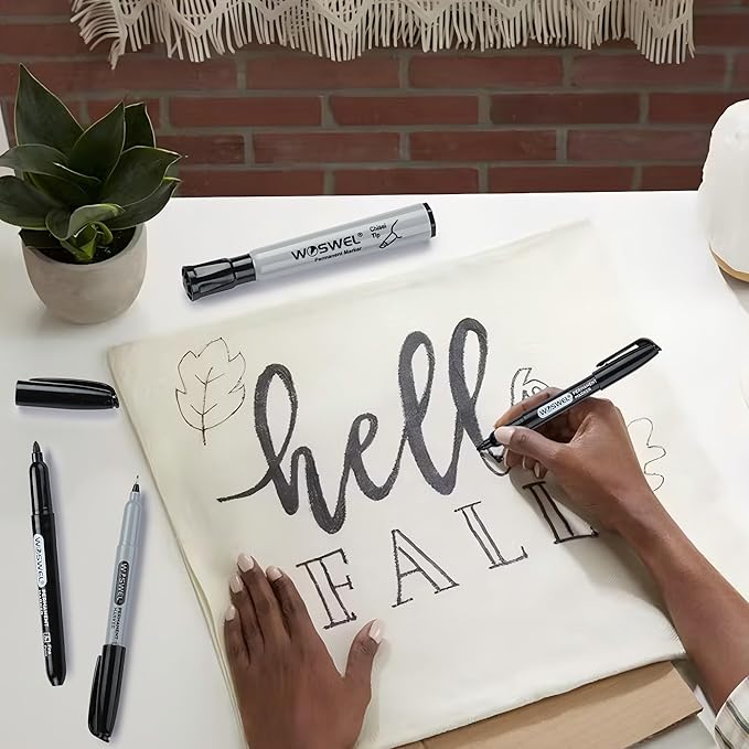 Permanent Markers 36 Variety Pack Bulk,Featuring Ultra-Fine,Chisel Tip,And Fine Tip Marker Set,Writing And Poster Black Markers,Works on Plastic,Wood,Stone,Metal and Glass for Doodling, Marking-DeskLoop Office