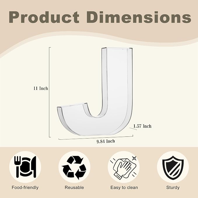 11" Clear Acrylic Letter & Number Charcuterie Tray-Reusable Fillable Alphabet - Image 7