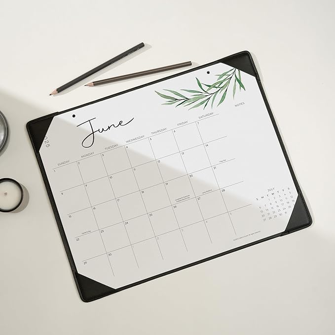 Cabbrix Desk Calendar 2025-2026 with Desktop Mat, Simple Desk Pad Calendar 15 x 12 Inch Include July 2025 to June 2026, Desk Blotter Calendar for Home School and Office-DeskLoop Office