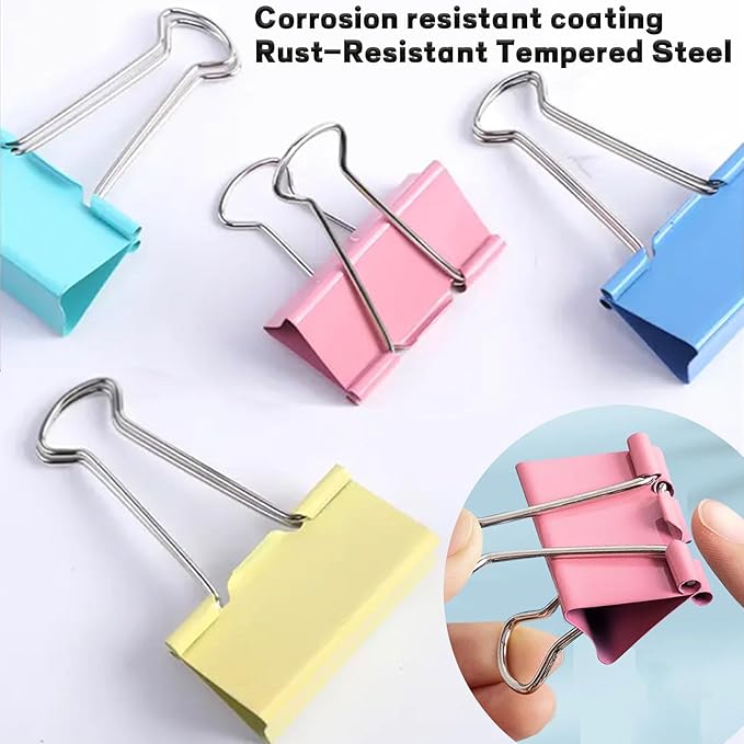 Extra Large Binder Clips 2 Inch (48 Pack), Colored Big Paper Clamps with Box Giant Binder Clips for Office and Home Supplies-DeskLoop Office