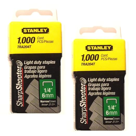 Stanley Tra204T 1/4 Inch Light Duty Narrow Crown Staples by STANLEY
