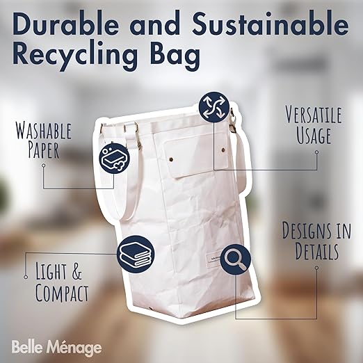 Kitchen Recycling Bin Indoor, Paper, Can, Trash Recycle Bin Combo (Navy+Grey)-DeskLoop Office