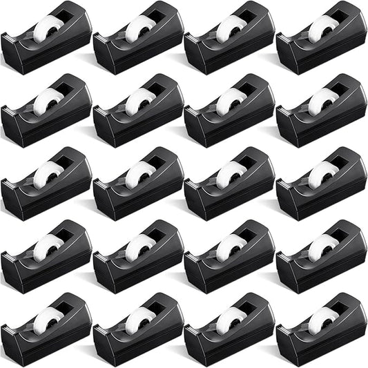 20 Pack Desktop Tape Dispenser Tape Roll Non Skid Base Tape Dispensers for Office Home School (Tape Not Included)-DeskLoop Office