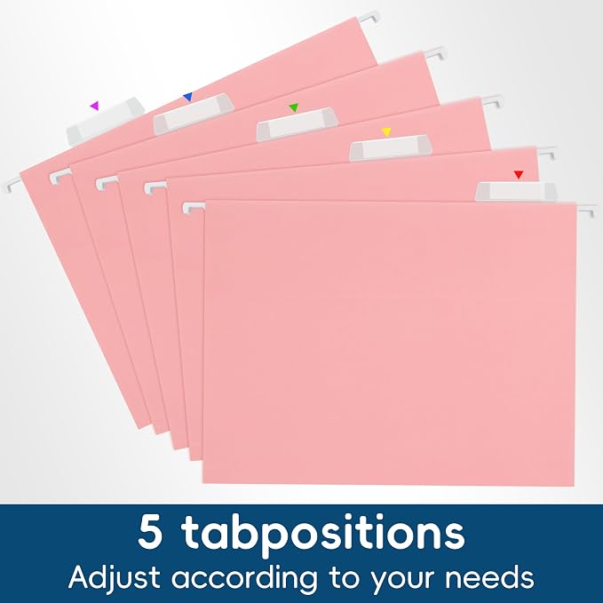Pink Hanging File Folders, 25 Pack Letter Size File Folders - Image 7
